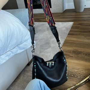 Valentino Guitar Strap Handbag Black Rockstud